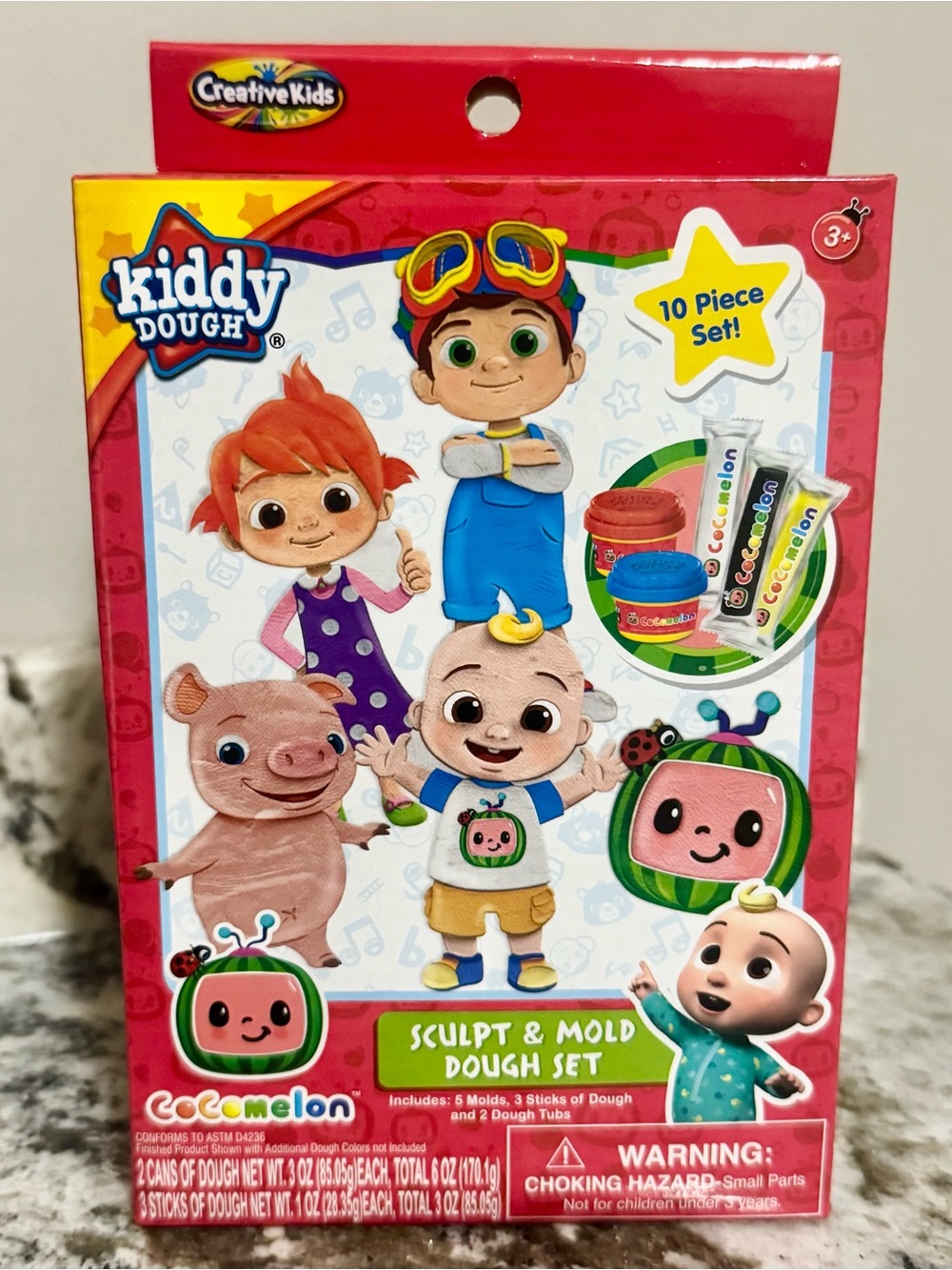 Creative Kids Kiddy Dough CoComelon Sculpt & Mold Dough Set 10pc Ages 3+ 04728